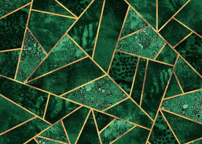 Smaragdgrönt geometriskt mönster av Elisabeth Fredriksson