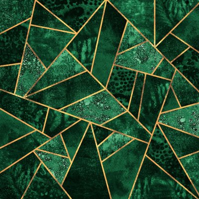 Smaragdguld, geometriskt mönster av Elisabeth Fredriksson