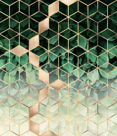 Grönt guld – geometriska blad av Elisabeth Fredriksson
