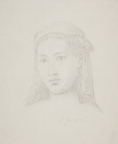 Kvinnligt huvud av Elisabeth Jerichau Baumann