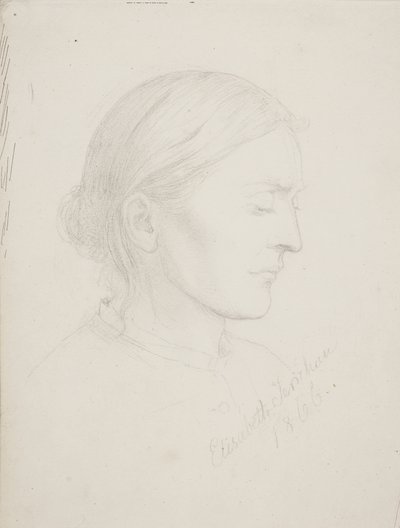 Äldre kvinna i profil av Elisabeth Jerichau Baumann