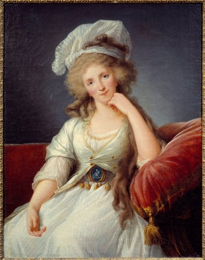 Porträtt av hertiginnan av Orleans, Louise de Bourbon Penthievre (1753-1821) Hustru till Louis Philippe II Joseph hertig av Orleans eller Philippe Egalite (1747-1793) Målning av av Elisabeth Louise Vigee Lebrun