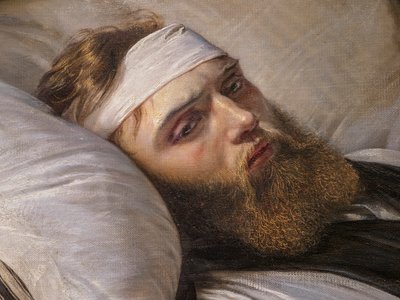 En sårad dansk soldat, detalj av Elisabeth Maria Anna Jerichau-Baumann