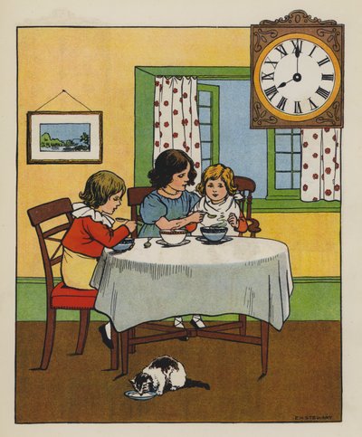 Frukost (färg litho) av Elise H. Stewart