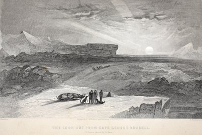 Se ut från Cape George Russell, illustration från "The second Grinnell Expedition in Search of Sir John Franklin...", 1856 av Elisha Kane