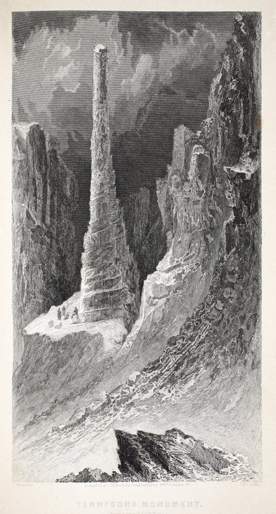 Tennysons monument, illustration från "The second Grinnell Expedition in Search of Sir John Franklin...", 1856 av Elisha Kane