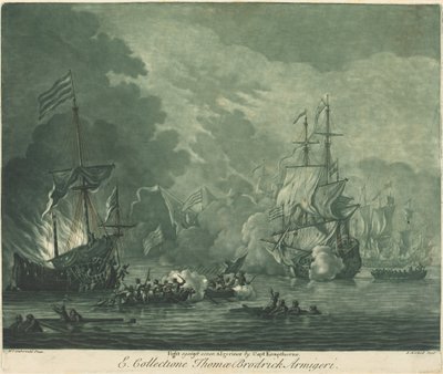 Kamp mot de sju Algerinerna, 1720-talet. av Elisha Kirkall
