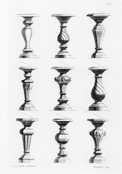 Piedestals, från A Book of Architecture, av James Gibbs (1682-1754), publicerad 1739 (se även 171988) av Elisha Kirkall