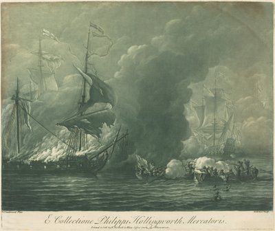 Fraktscen från samlingen av Philip Hollingworth av Elisha Kirkall after Willem van de Velde the Elder