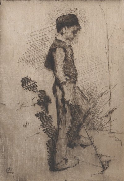 Pojke med en pinne, 1881-83. av Elizabeth Adela Forbes