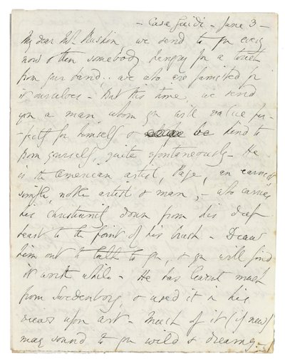 Autografbrev till John Ruskin, Casa Giudi, Florens, 3 juni 1859 av Elizabeth Browning