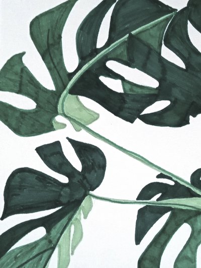 Abstrakt grön Monstera av Elizabeth C