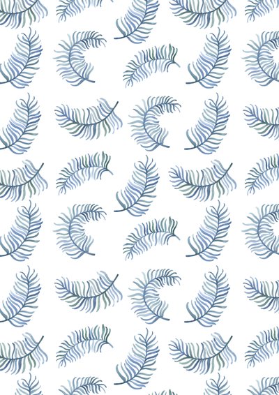 Fern Print, 2016 (akvarell) av Elizabeth Rider