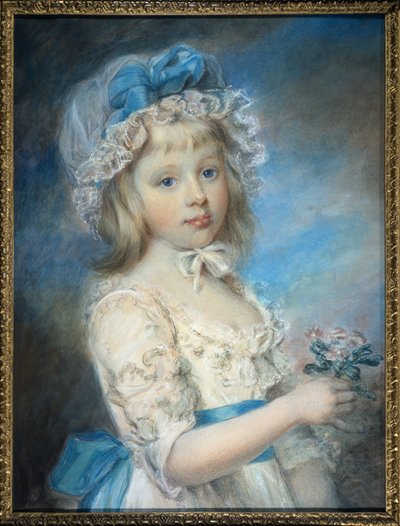 Porträtt av Lady Georgiana Cavendish (akvarell och krita på papper) av Elizabeth Royal