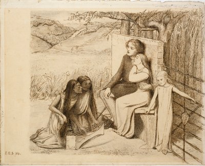 Två älskare, 1854 av Elizabeth Siddal
