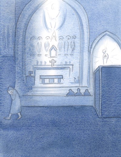 Efter att ha gått upp och ner, accepterade jag nåden att göra Confession, 2000 (w/c på papper) av Elizabeth Wang