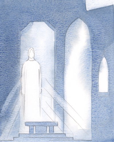 Alla goda ting och alla gåvor och kunskap i bön kommer till oss genom Kristus, 2000 (w/c på papper) av Elizabeth Wang
