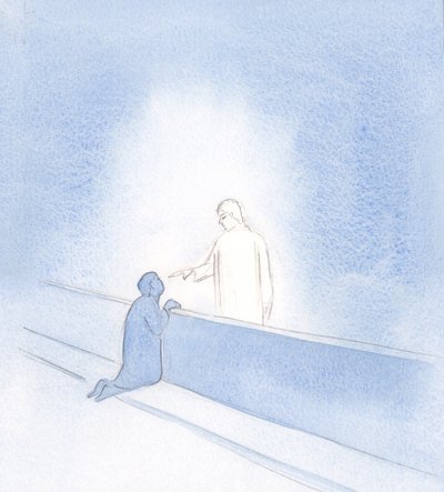 All min oro stoppades av beröringen av hans hand. Han visade mig min värdighet, som sin vän, och uppmanade mig att lita på., 2000 (w/c på papper) av Elizabeth Wang