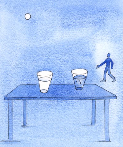 Autentisk katolsk undervisning är som ett glas rent vatten för törstiga själar, 2003 (w/c på papper) av Elizabeth Wang