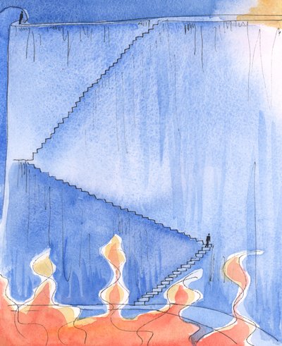 Genom en uppriktig bön om hjälp kan en person från Gud få tillräckligt med nåd för att kunna vända, 2004 (w/c på papper) av Elizabeth Wang