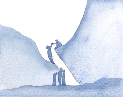 Genom tro på Kristus, fritt given till oss, leds vi att gå i förbön för andra och hjälpa dem i deras svårigheter, 2000 (w/c på papper) av Elizabeth Wang