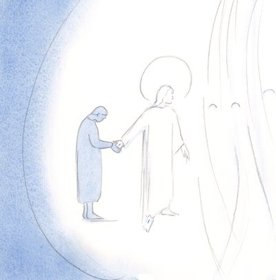 Genom mitt samtycke till Honom gjorde Kristus mitt hjärta och själ till sin egen domän, 2000 (w/c på papper) av Elizabeth Wang