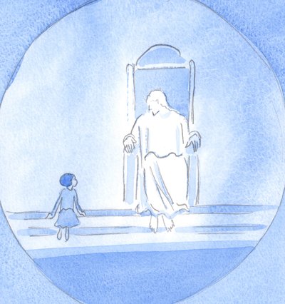 Kristus bad mig att tala som ett okunnigt barn, men en som står honom nära på grund av tro, omvändelse och vänskap, 2002 (w/c på papper) av Elizabeth Wang