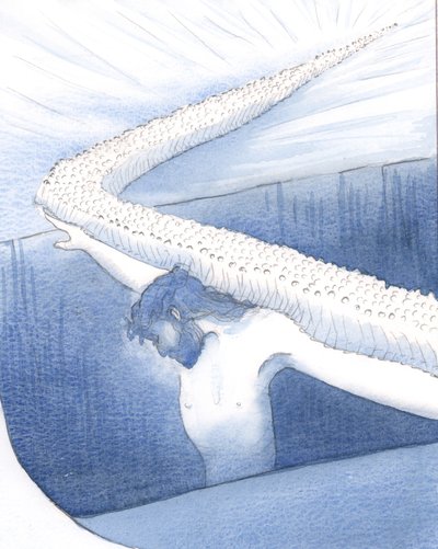 Kristus är vår bro till himlen - den enda vägen över klyftan mellan jordelivet och evig härlighet, 2000 (w/c på papper) av Elizabeth Wang