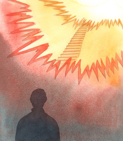 Kristus ger oss ibland glimtar av vägen till himlen, 2005 (akvarell på papper) av Elizabeth Wang