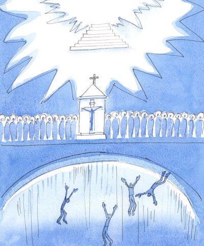 Kristus sa till mig att hans budskap är enkelt: Det handlar om kärlek, 2004 (w/c på papper) av Elizabeth Wang