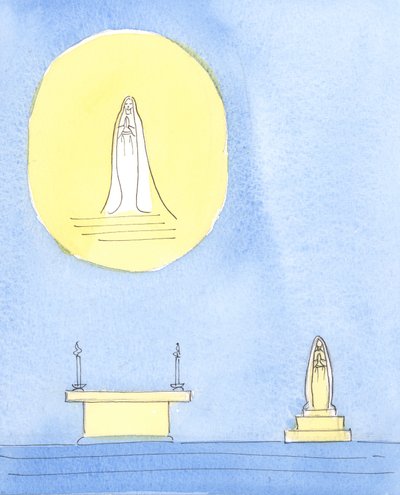 Kristi heliga moder Maria förtjänade att hedras, 2004 (w/c på papper) av Elizabeth Wang