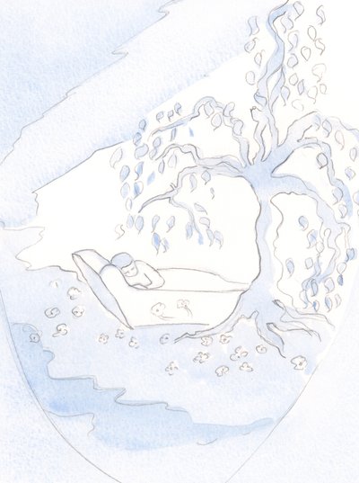 Kristi närvaro i själen är som en blommande gren av färsk blomma, 2000 (w/c på papper) av Elizabeth Wang