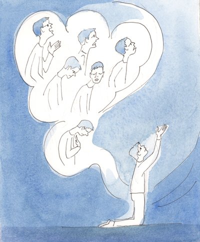 Gud är sanning, och när vi talar sanning till honom i bön, behagar det honom, och vi närmar oss honom, 2003 (w/c på papper) av Elizabeth Wang