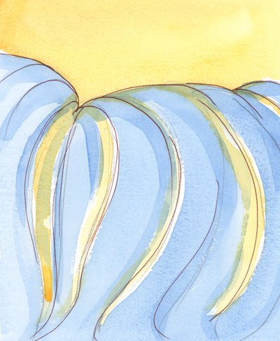 Gud Fadern utgjuter extra nåd, som ett vattenfall, när han hör böner från alla som åkallar honom i Jesu, hans älskade Sons namn., 2004 (w/c på papper) av Elizabeth Wang