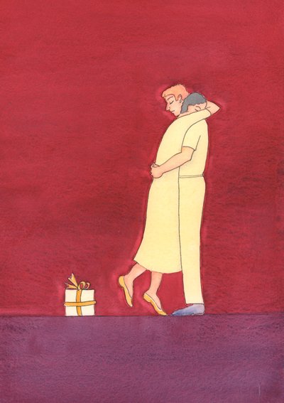 Gud, som älskar oss, är som den mest trogna älskare som bländar sin älskade med sina gåvor, men berör hennes hjärta djupast av sin sötma och milda omsorg, 2003 (w/c på papper) av Elizabeth Wang