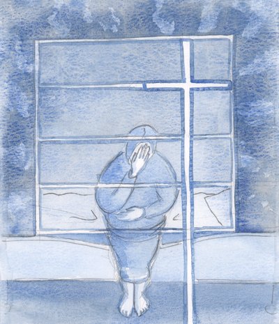 Gud sveper in oss i sin nåds sötma och styrka med hjälp av det heliga korstecknet, 2000 (w/c på papper) av Elizabeth Wang