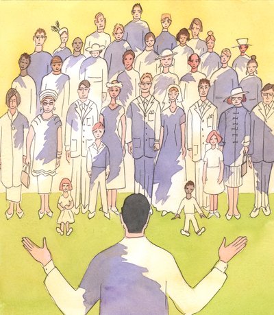 Hur generade vi skulle bli om de synder vi begår skulle framstå som fläckar på vår "utsida", som smutsiga fläckar på våra kläder, 2003 (w/c på papper) av Elizabeth Wang