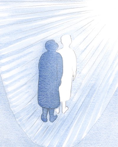 Jag såg att jag inte är en tiggare, utan hans dotter; och att denna trötta kropp bara döljer härligheten inom, 2000 (w/c på papper) av Elizabeth Wang