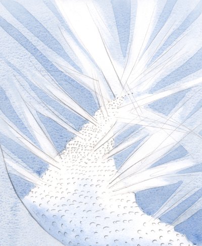 Jag såg den stora armén av troende i Kristi kyrka, gå vidare mot honom i himlen., 2001 (w/c på papper) av Elizabeth Wang