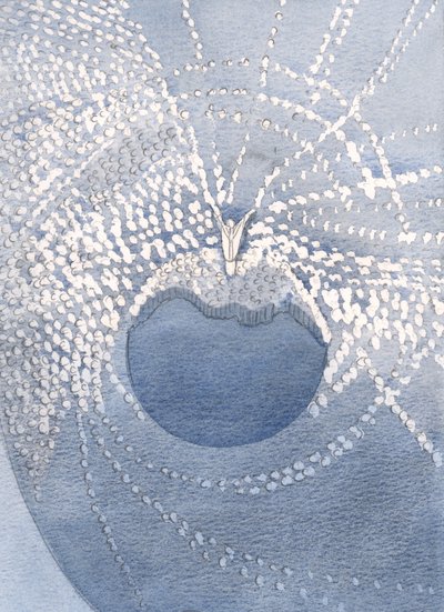 Jag fick en glimt av höjden och djupet av Guds härlighet. Himmel och jord är ett, i glädjefull tillbedjan, genom Kristus, 2000 (w/c på papper) av Elizabeth Wang