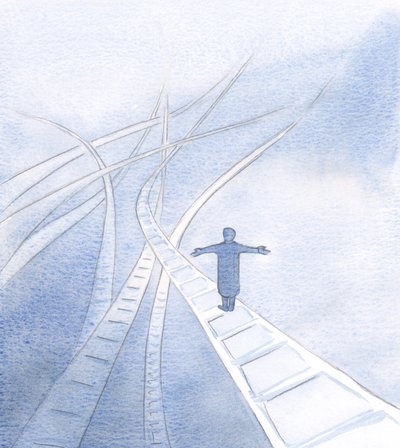 Jag fick se hur Jesus stöttar mig när vi går mot den ständigt närvarande Fadern, längs märkliga och överraskande vägar, 2000 (w/c på papper) av Elizabeth Wang