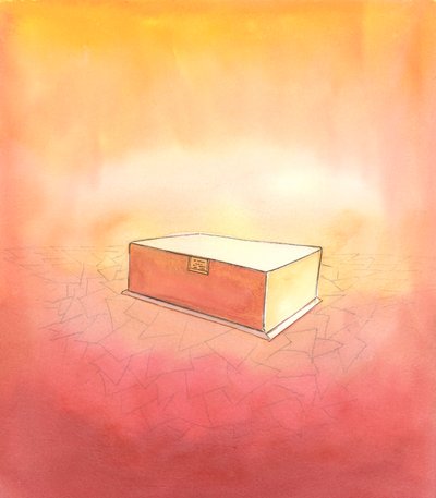 Om vi krymper från offer bör vi reflektera över sanningen, att allt vi värdesätter på jorden ska överlämnas vid döden, 2003 (w/c på papper) av Elizabeth Wang