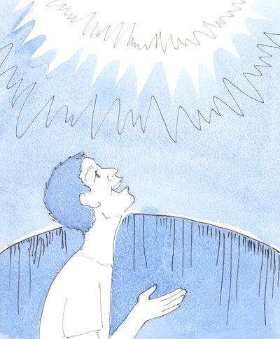 Det är ett fantastiskt "ögonblick", när en själ visas att han är perfekt renad och är redo att lämna skärselden och gå in i himlen, 2004 (w/c på papper) av Elizabeth Wang