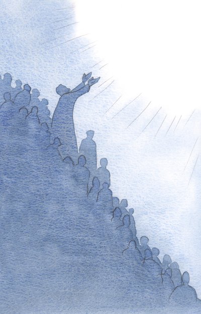 Det är genom Jesus, som går i förbön för oss vid den heliga mässan, som vår bön stiger till Fadern, i Anden, 2000 (w/c på papper) av Elizabeth Wang