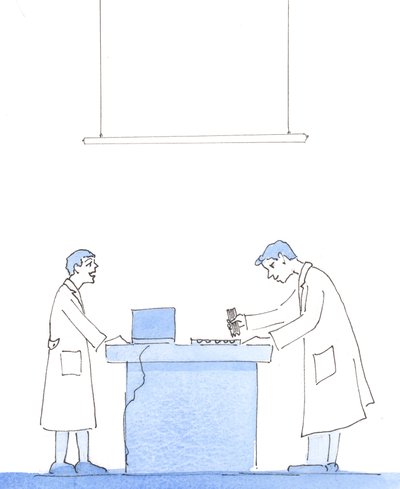 Det är osannolikt att alla forskare kommer att kunna motstå frestelsen att skapa nya former av liv mellan människor och djur med omoraliska medel, 2005 (akvarell på papper) av Elizabeth Wang