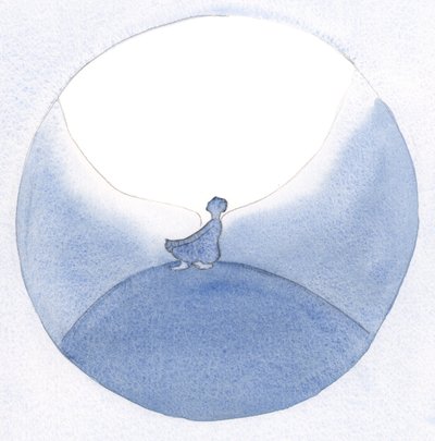 En gång, när jag satt i bön och gjorde förfrågningar för mig själv och andra, vilade jag halvt in i himlen, verkade det, i fullkomlig frid., 2001 (w/c på papper) av Elizabeth Wang