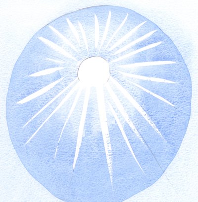 Den som är tacksam för solen är tacksam för dess värme och ljus, så den som älskar Gud borde också älska Guds vilja., 2001 (w/c på papper) av Elizabeth Wang