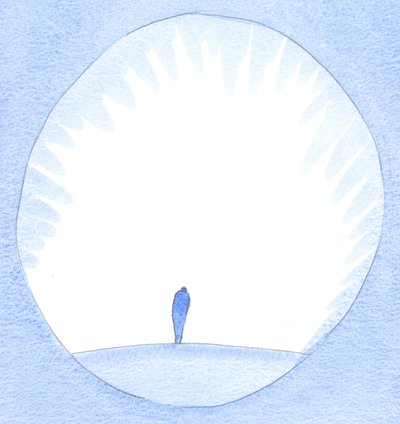 En som ber till Gud i ett tillstånd av nåd renas av varje ögonblick av tillbedjan, 2002 (w/c på papper) av Elizabeth Wang