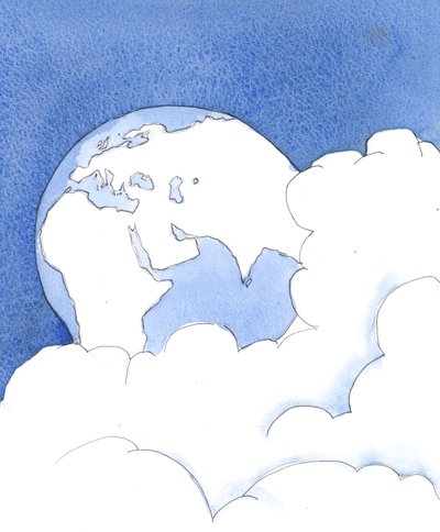 Only in Heaven is everybody perfect, 2004 (w/c på papper) av Elizabeth Wang