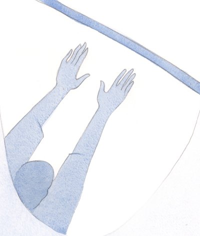 Vår "att leva efter tro" liknar träningen av en gymnast; utan övning kommer vi inte att vara lugna, säkra, obekymrade och hoppfulla., 2001 (w/c på papper) av Elizabeth Wang